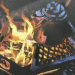 焚き火とポット